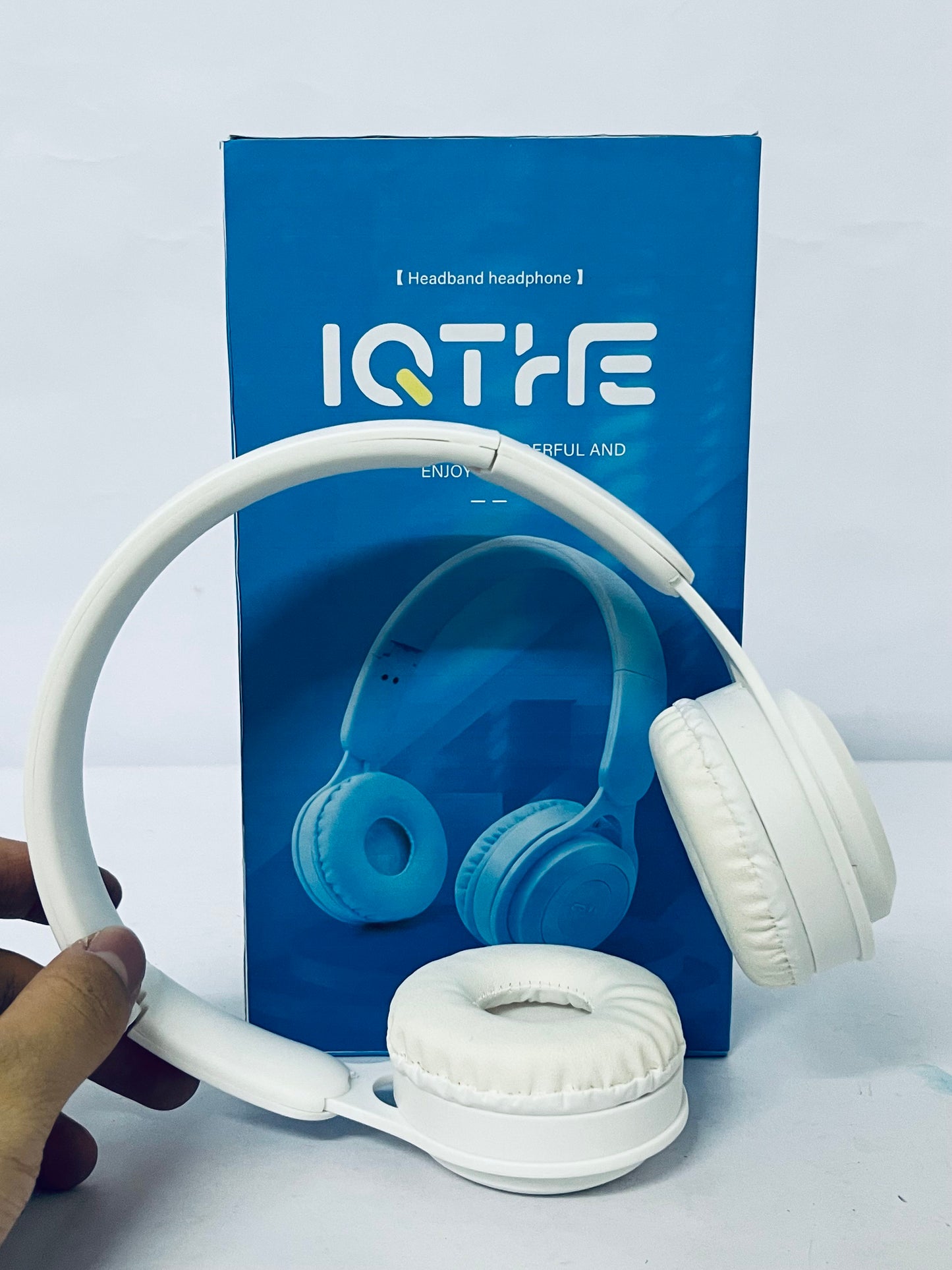 IQTHE Wired On-Ear Headphone with 40mm Drivers for HiFi Music, Noise Isolating Hi-Res Headset with Mic, Stereo Sound, 3.5mm Jack for Most Audio Devices/Cellphones Adjustable Headband, Foldable, White