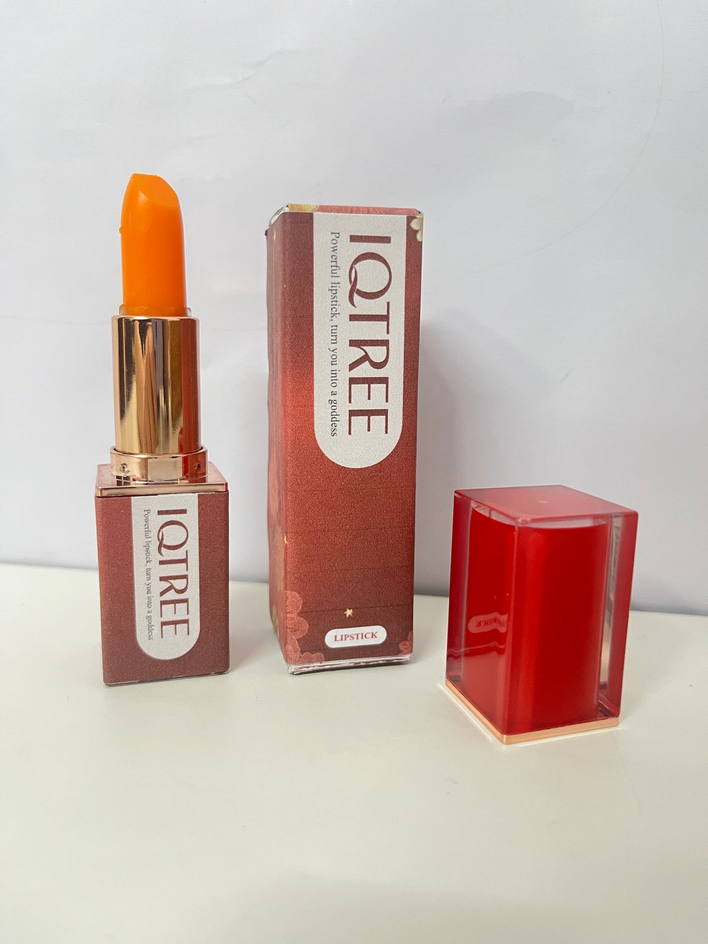 IQTREE Temperature-Color Changing Lip Balm Lipstick Orange-Tone No-Makeup Essential A Natural Glow Item for Daily Casual Looks