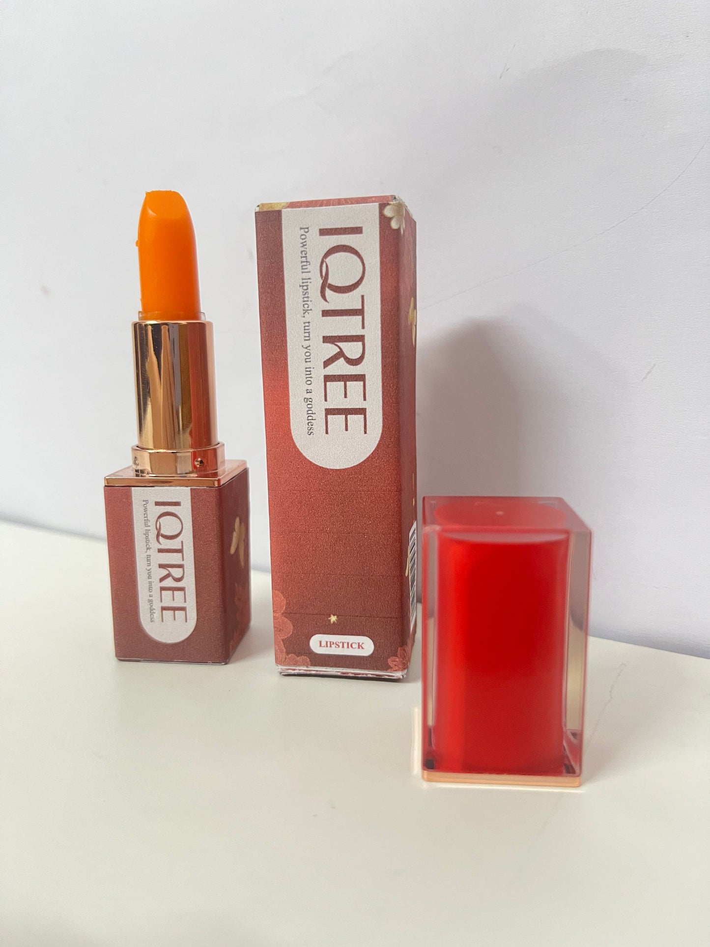 IQTREE Temperature-Color Changing Lip Balm Lipstick Orange-Tone No-Makeup Essential A Natural Glow Item for Daily Casual Looks