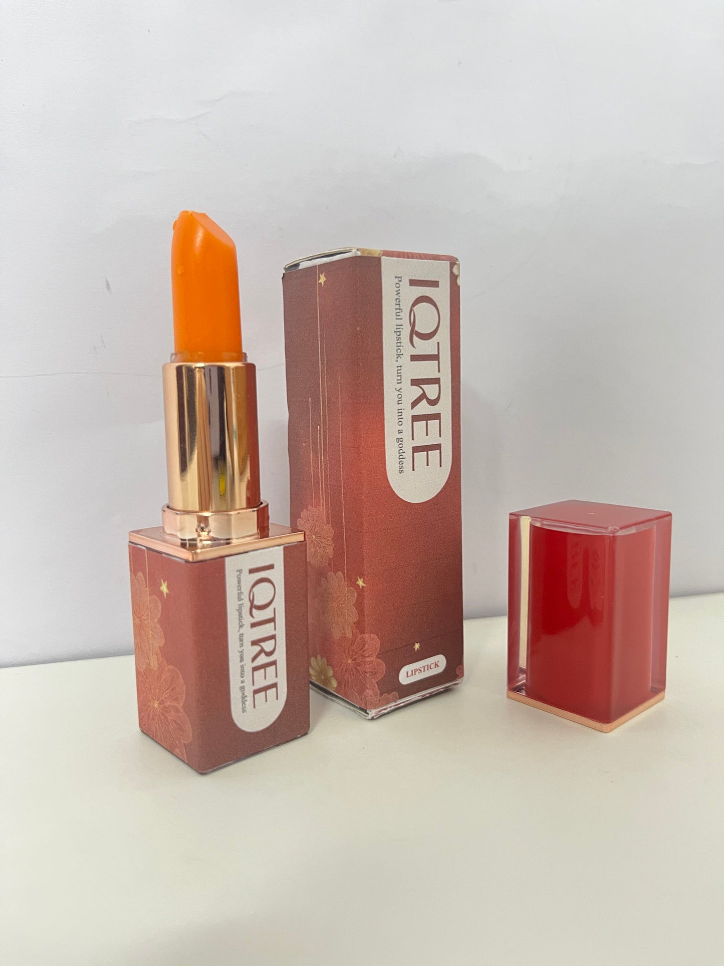 IQTREE Temperature-Color Changing Lip Balm Lipstick Orange-Tone No-Makeup Essential A Natural Glow Item for Daily Casual Looks