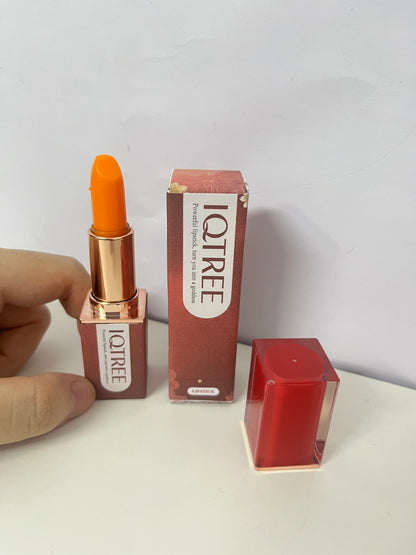 IQTREE Temperature-Color Changing Lip Balm Lipstick Orange-Tone No-Makeup Essential A Natural Glow Item for Daily Casual Looks