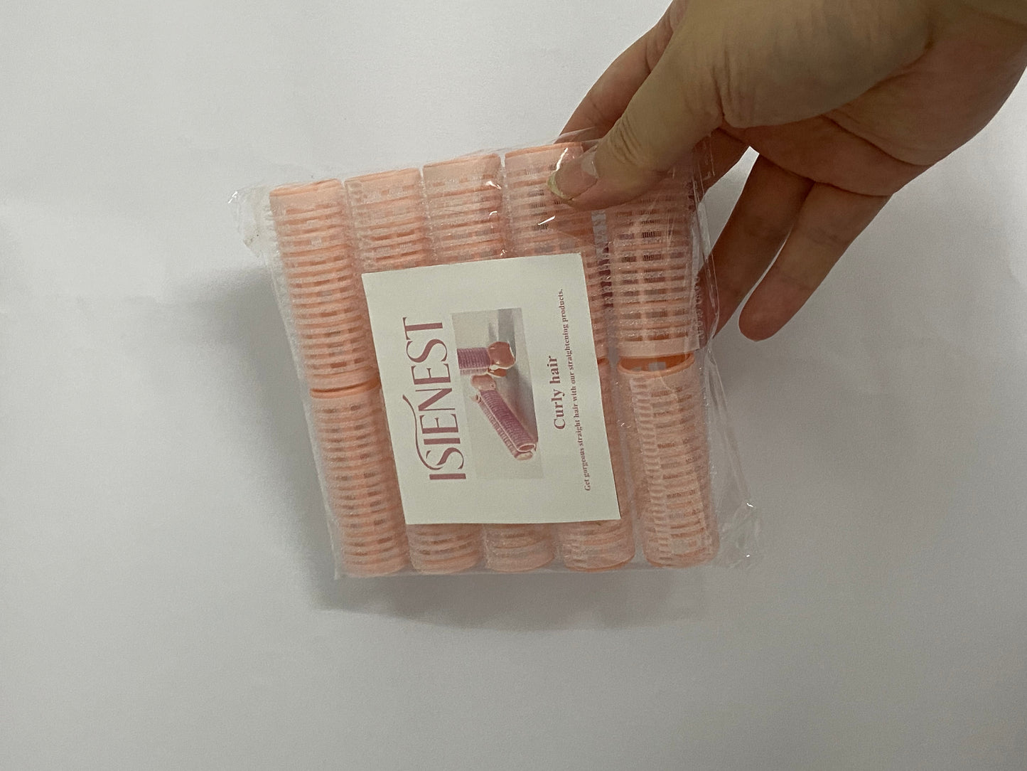 ISIENEST 10Pcs Self Grip Small Hair Curlers Rollers, Plastic Hair Curlers Heatless Salon Dressing Curlers DIY Curly Hair Accessories for Women Girls Short Medium Hair (0.8 x 2.4 Inch)