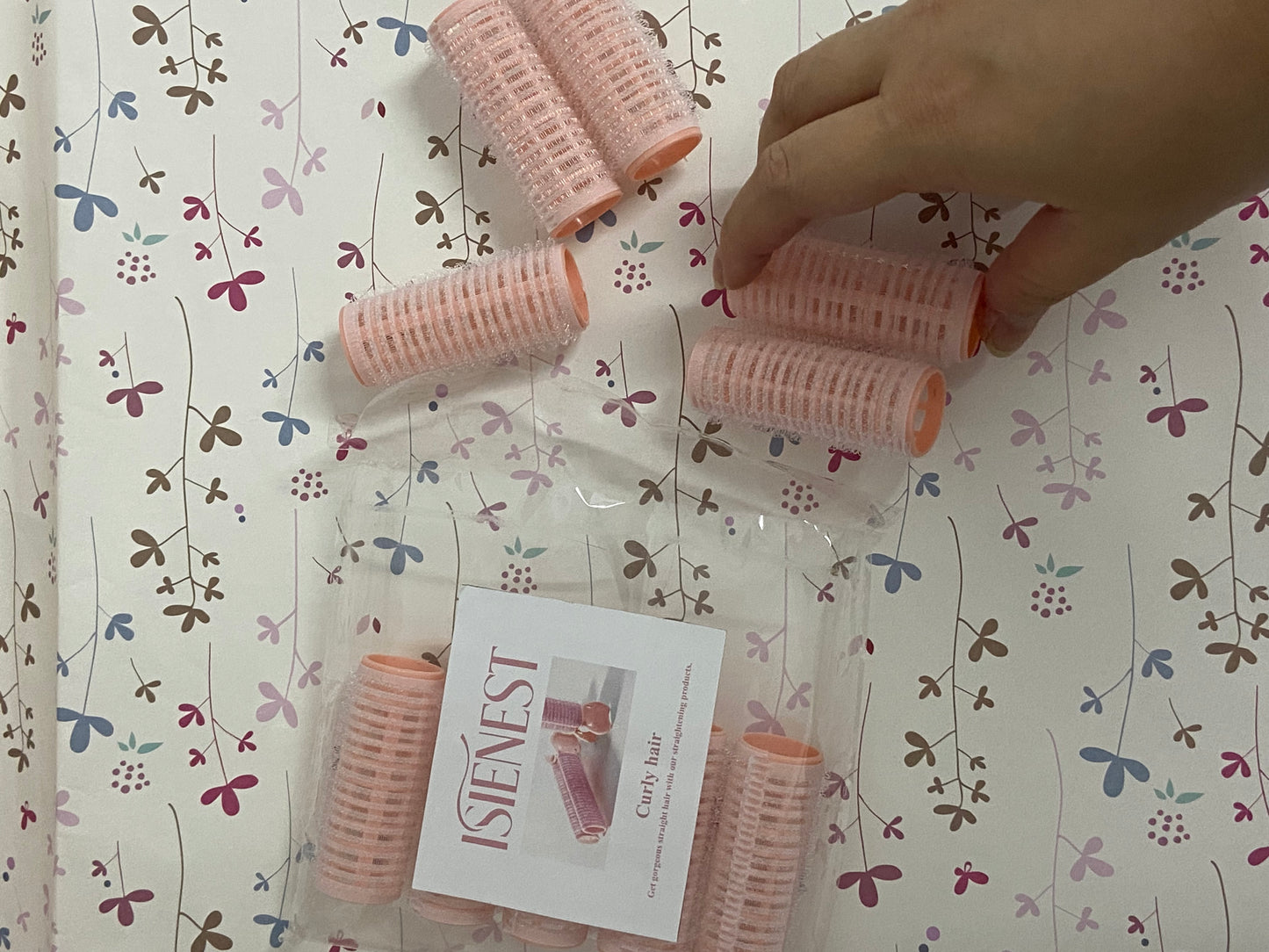ISIENEST 10Pcs Self Grip Small Hair Curlers Rollers, Plastic Hair Curlers Heatless Salon Dressing Curlers DIY Curly Hair Accessories for Women Girls Short Medium Hair (0.8 x 2.4 Inch)