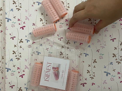 ISIENEST 10Pcs Self Grip Small Hair Curlers Rollers, Plastic Hair Curlers Heatless Salon Dressing Curlers DIY Curly Hair Accessories for Women Girls Short Medium Hair (0.8 x 2.4 Inch)