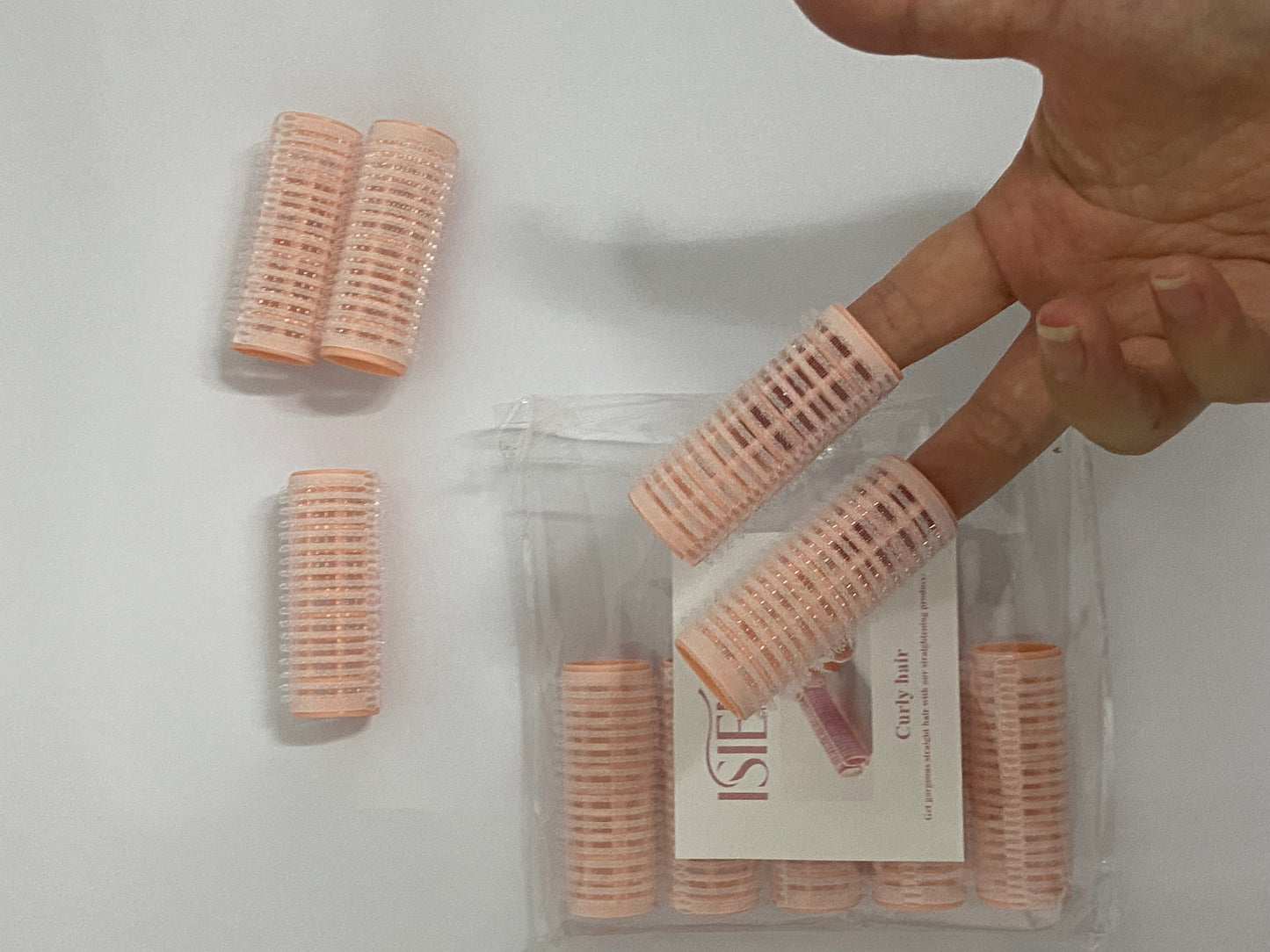 ISIENEST 10Pcs Self Grip Small Hair Curlers Rollers, Plastic Hair Curlers Heatless Salon Dressing Curlers DIY Curly Hair Accessories for Women Girls Short Medium Hair (0.8 x 2.4 Inch)