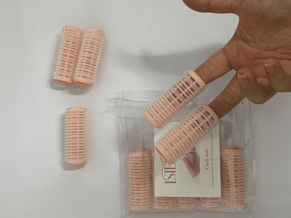 ISIENEST 10Pcs Self Grip Small Hair Curlers Rollers, Plastic Hair Curlers Heatless Salon Dressing Curlers DIY Curly Hair Accessories for Women Girls Short Medium Hair (0.8 x 2.4 Inch)