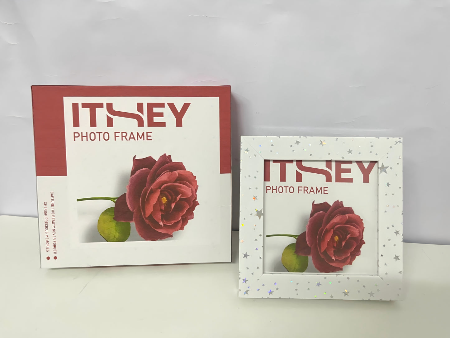 ITHEY Starry Sparkle Photo Frame Rose Theme Style Exquisite Texture A Dual-Purpose Item for Memory Storage & Space Decoration