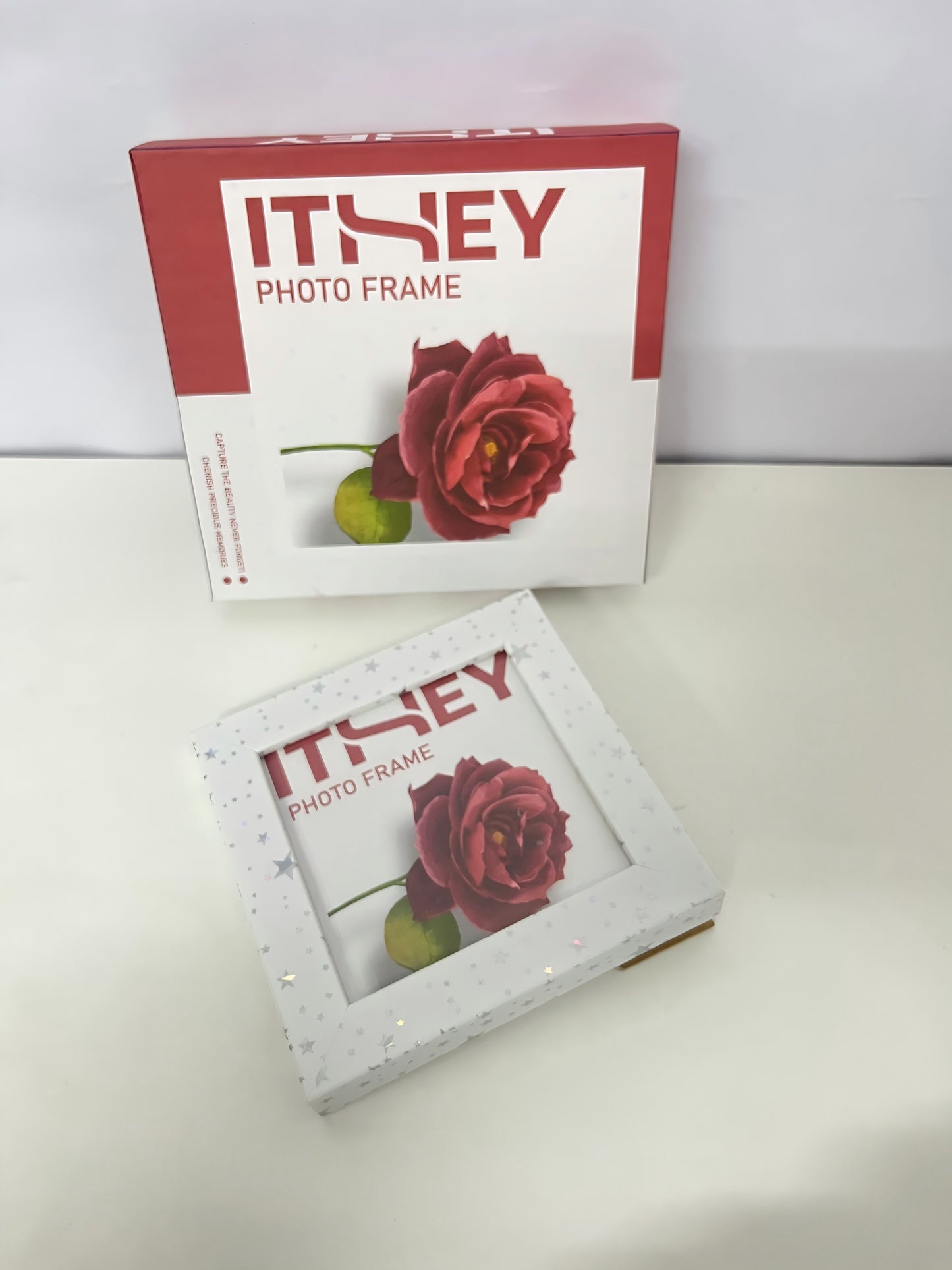 ITHEY Starry Sparkle Photo Frame Rose Theme Style Exquisite Texture A Dual-Purpose Item for Memory Storage & Space Decoration