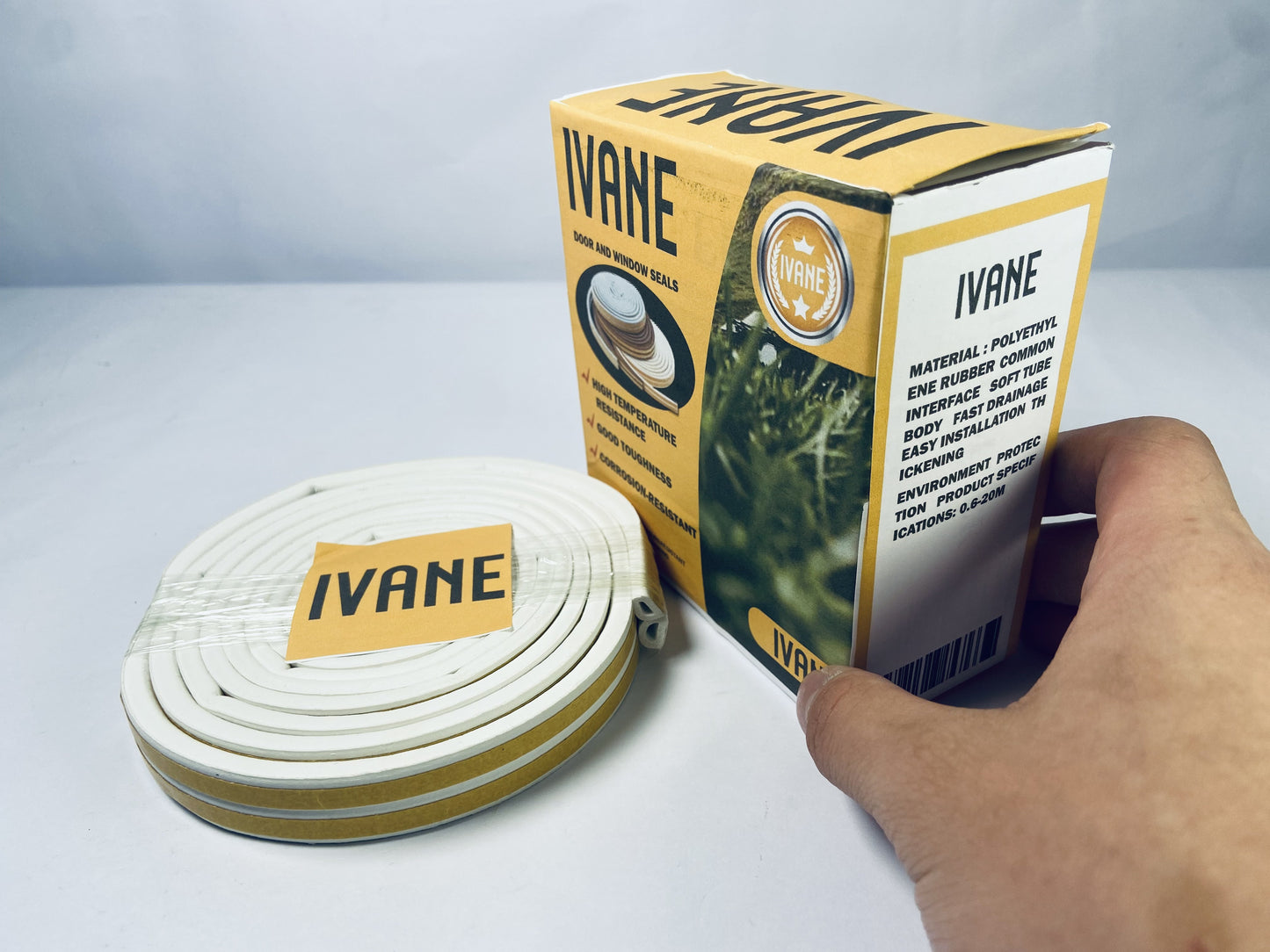 IVANE Window Blocker Noise Dust Insulation Draft Guard 33Feet/10m D-Section Draft Stopper,for Exterior & Interior Doors Weather Stripping Door Seal,Blocker Noise Cold Air Insulation