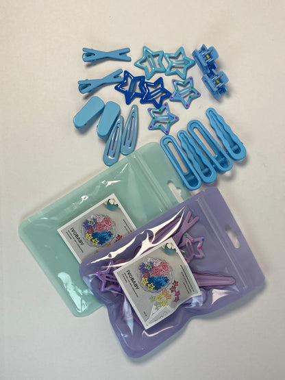 IVOBABY candy-colored Hair Clips,6 Pcs No Slip star,8 Pcs Metal and 4 Pcs Plastic Hair Claw ashion Hair Snap Clips Barrettes for Kids Teens Women