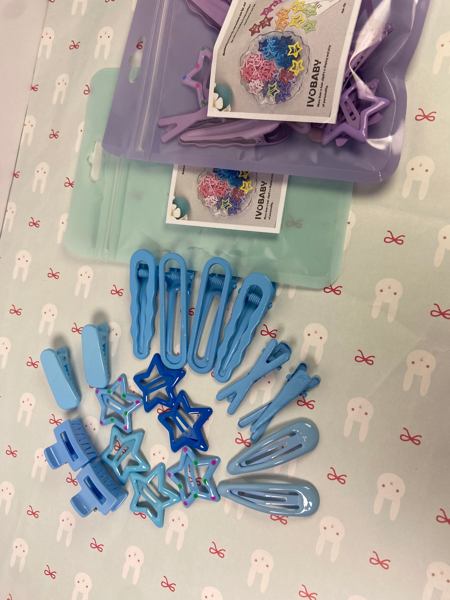IVOBABY candy-colored Hair Clips,6 Pcs No Slip star,8 Pcs Metal and 4 Pcs Plastic Hair Claw ashion Hair Snap Clips Barrettes for Kids Teens Women