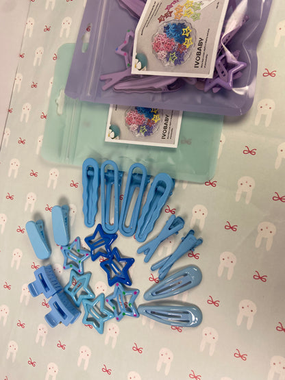 IVOBABY candy-colored Hair Clips,6 Pcs No Slip star,8 Pcs Metal and 4 Pcs Plastic Hair Claw ashion Hair Snap Clips Barrettes for Kids Teens Women