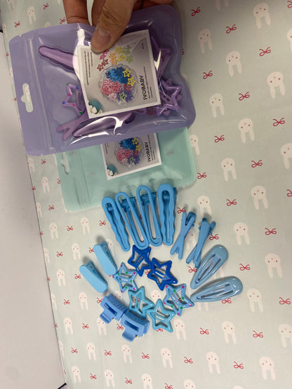 IVOBABY candy-colored Hair Clips,6 Pcs No Slip star,8 Pcs Metal and 4 Pcs Plastic Hair Claw ashion Hair Snap Clips Barrettes for Kids Teens Women