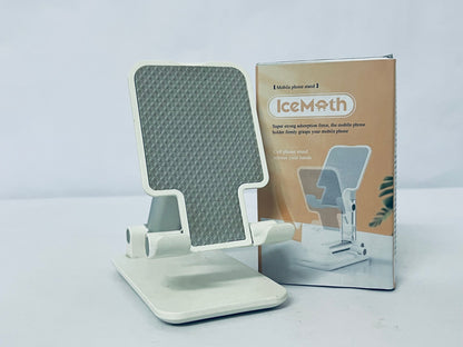 IceMoth Mobile Phone Holder, Portable Cell Phone Stand, Retractable Desktop Mobile Phone Placement Tool for Watching TV(White)