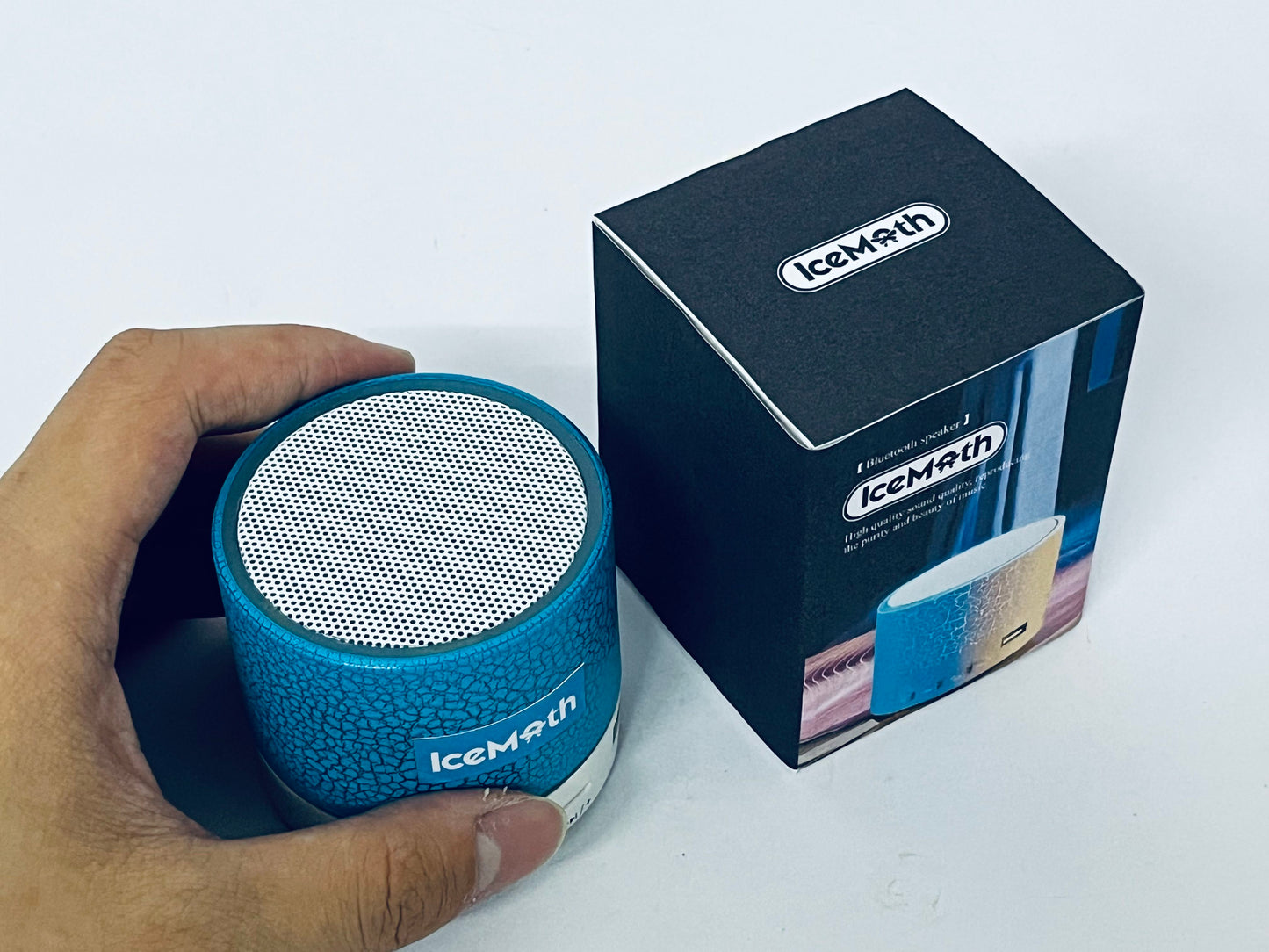 IceMoth Portable Mini Speaker, Super Bass Stereo Rechargeable Speaker with LED Lights