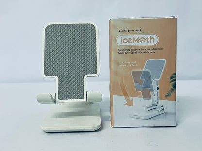 IceMoth Mobile Phone Holder, Portable Cell Phone Stand, Retractable Desktop Mobile Phone Placement Tool for Watching TV(White)