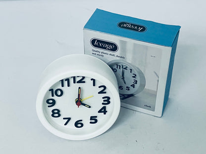 Iceage Rechargeable Hanging Alarm Clock Round Plastic Digital Clock Small Desktop Luminous Hour and Hand Easy to Alarm