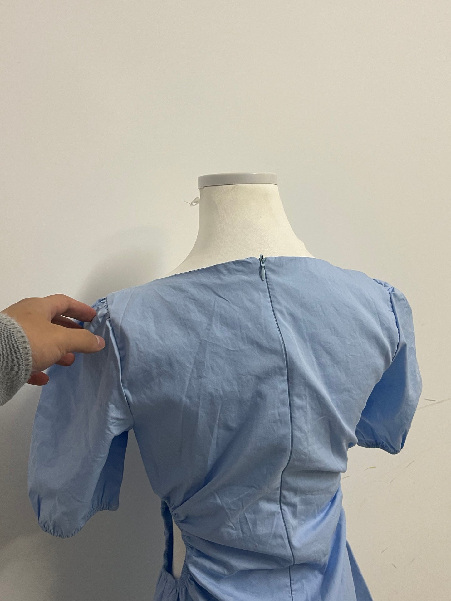 Iciolera Light Blue Square Neck Puff Sleeve Dress A Fresh & Sweet Essential for Daily Outfits