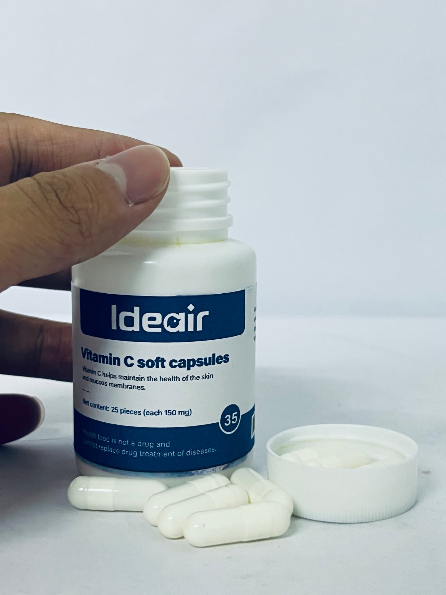 Ideair Vitamin C 1000mg Capsules - Extra Strength Vegan Vitamin C for Daily Antioxidant & Immune Support