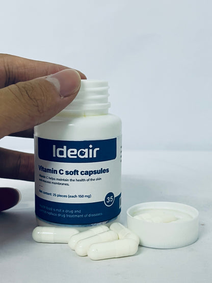 Ideair Vitamin C 1000mg Capsules - Extra Strength Vegan Vitamin C for Daily Antioxidant & Immune Support