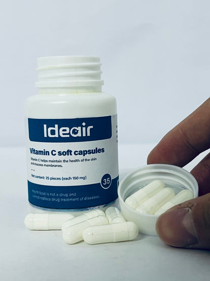 Ideair Vitamin C 1000mg Capsules - Extra Strength Vegan Vitamin C for Daily Antioxidant & Immune Support