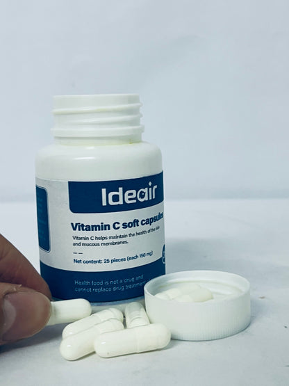 Ideair Vitamin C 1000mg Capsules - Extra Strength Vegan Vitamin C for Daily Antioxidant & Immune Support