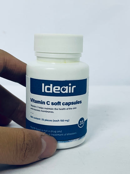 Ideair Vitamin C 1000mg Capsules - Extra Strength Vegan Vitamin C for Daily Antioxidant & Immune Support