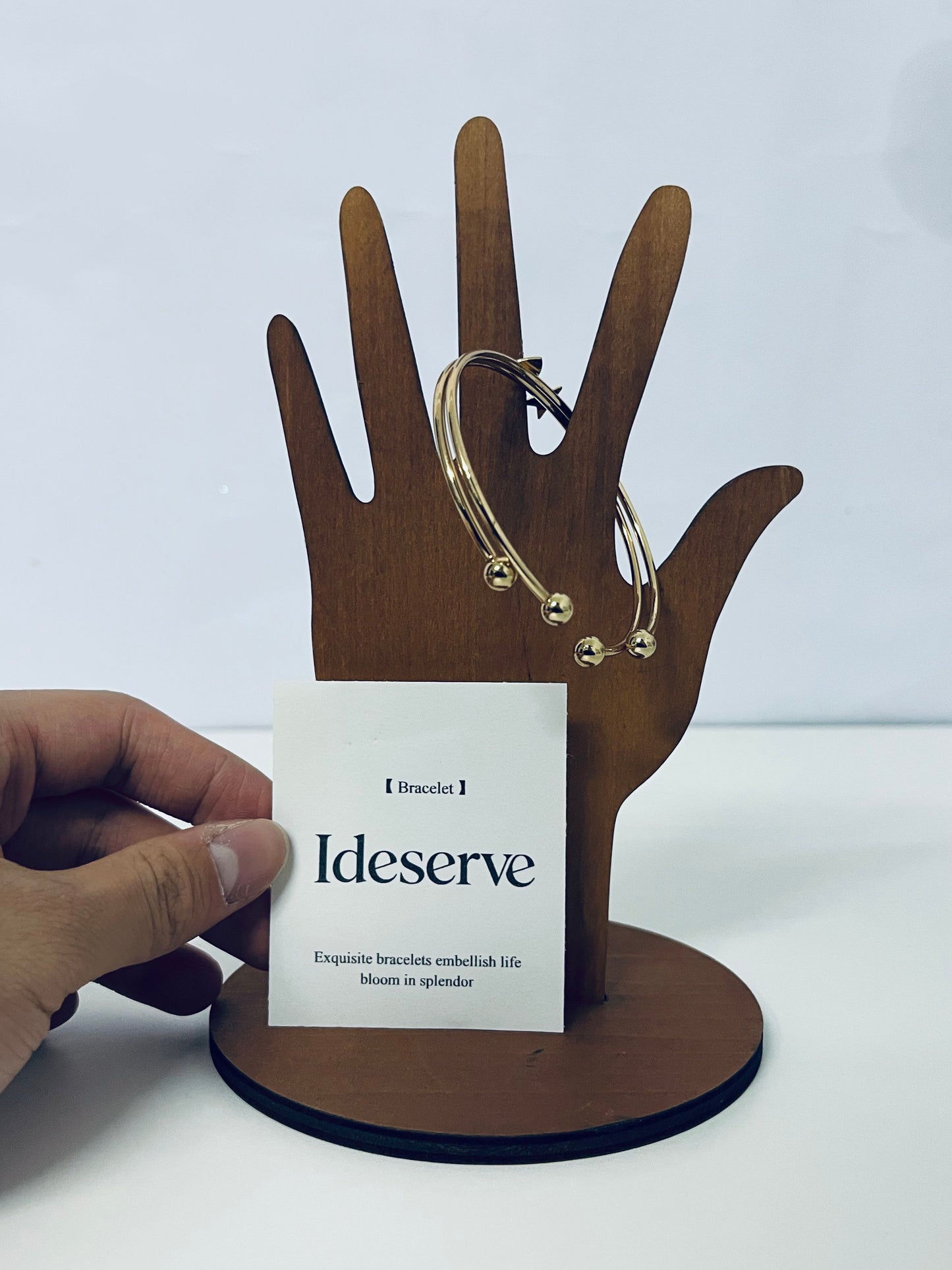Ideserve Gold Beaded Open Bracelet Light Luxury Design An Exquisite Accent Item for Daily Outfits