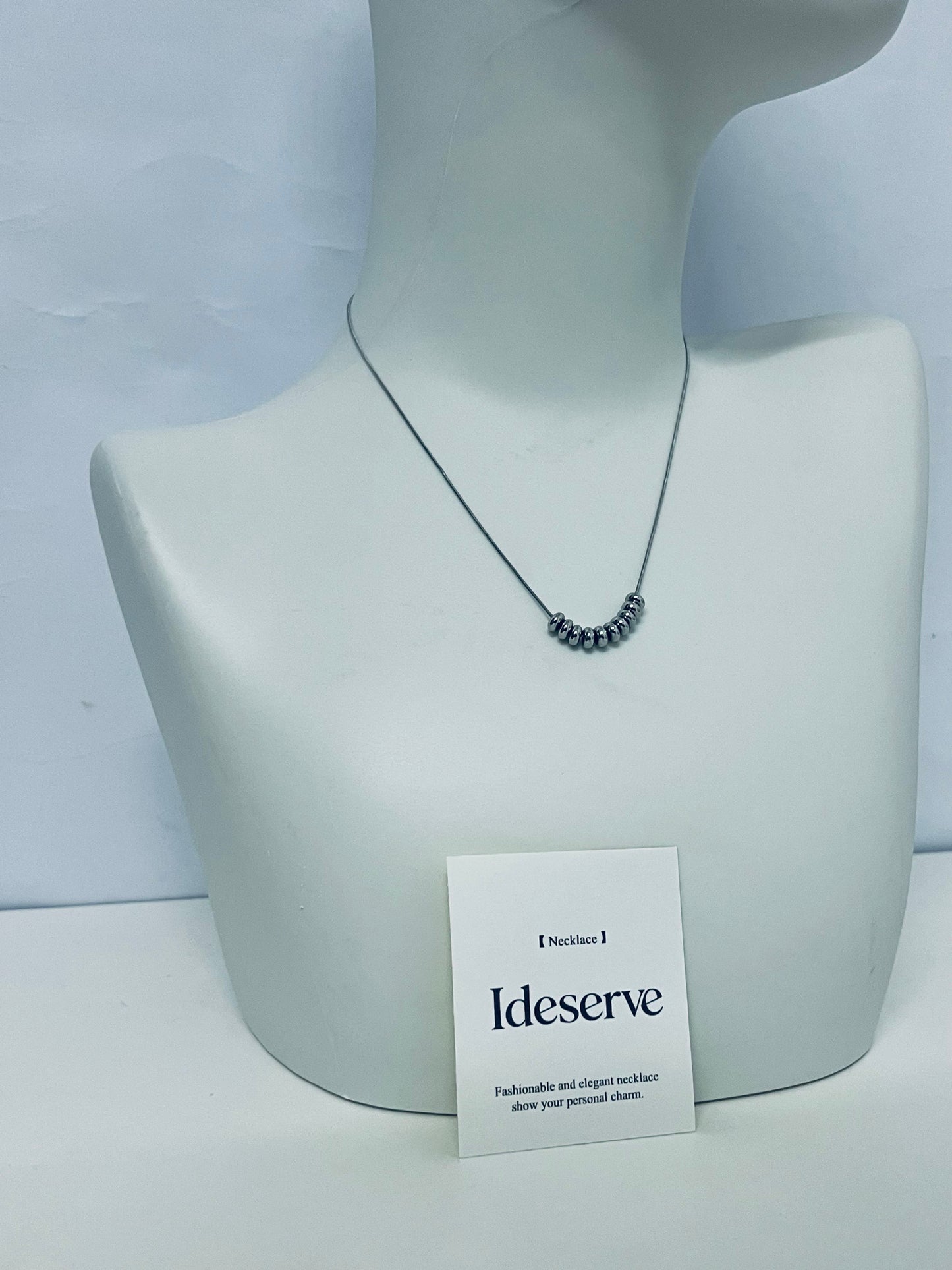 Ideserve Minimalist Beaded Choker Necklace Light Luxury Matte Design An Exquisite Elegant Item for Daily Outfits