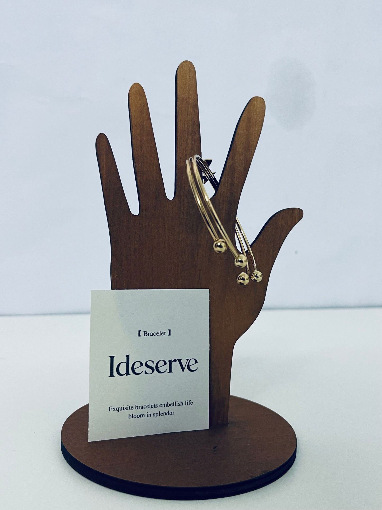 Ideserve Gold Beaded Open Bracelet Light Luxury Design An Exquisite Accent Item for Daily Outfits