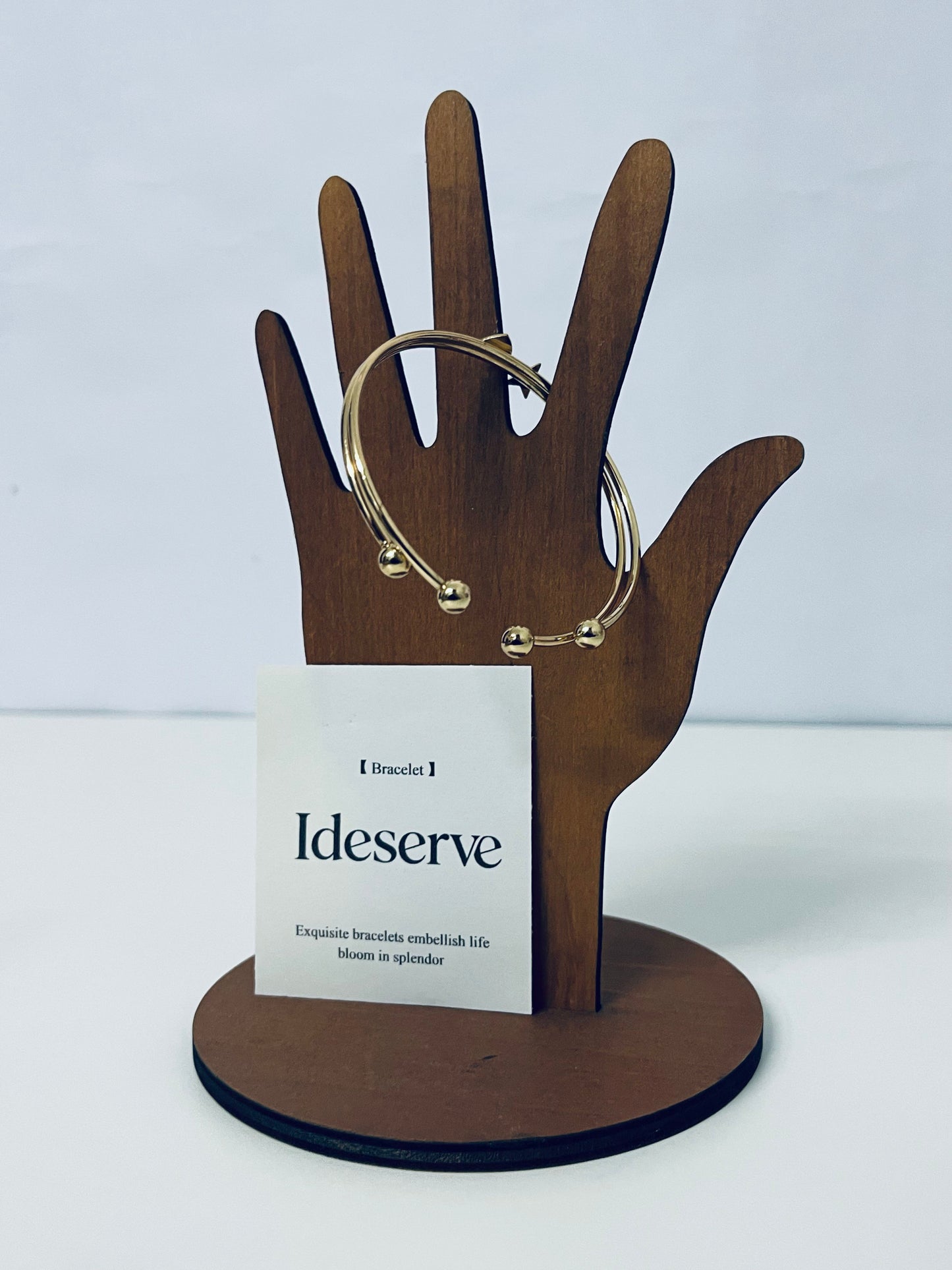 Ideserve Gold Beaded Open Bracelet Light Luxury Design An Exquisite Accent Item for Daily Outfits