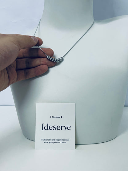 Ideserve Minimalist Beaded Choker Necklace Light Luxury Matte Design An Exquisite Elegant Item for Daily Outfits