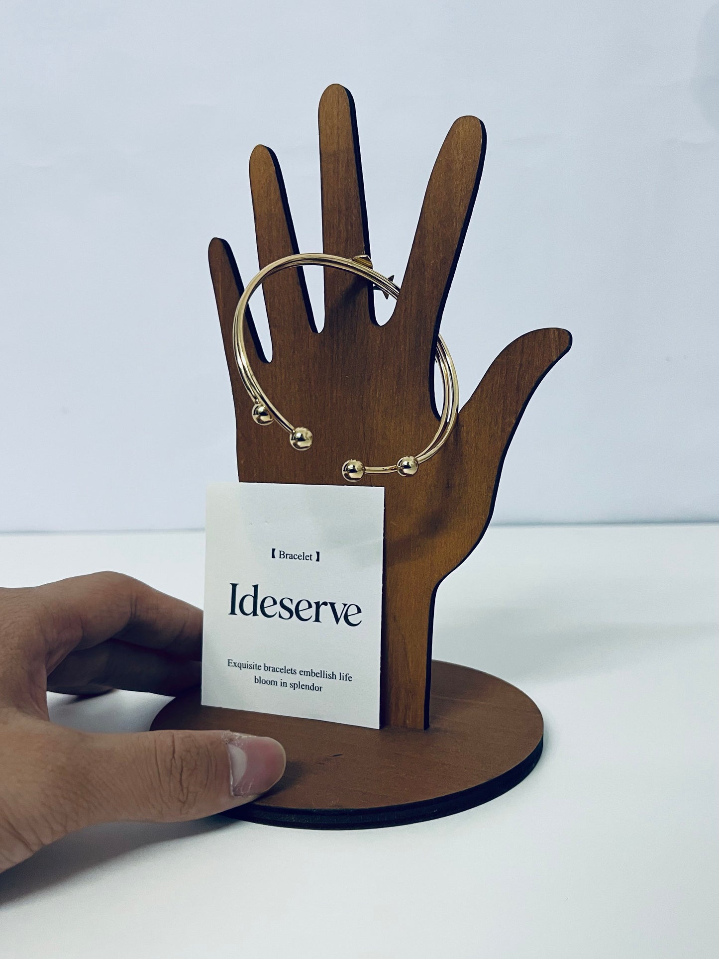 Ideserve Gold Beaded Open Bracelet Light Luxury Design An Exquisite Accent Item for Daily Outfits