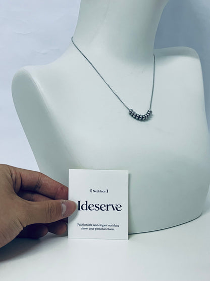 Ideserve Minimalist Beaded Choker Necklace Light Luxury Matte Design An Exquisite Elegant Item for Daily Outfits