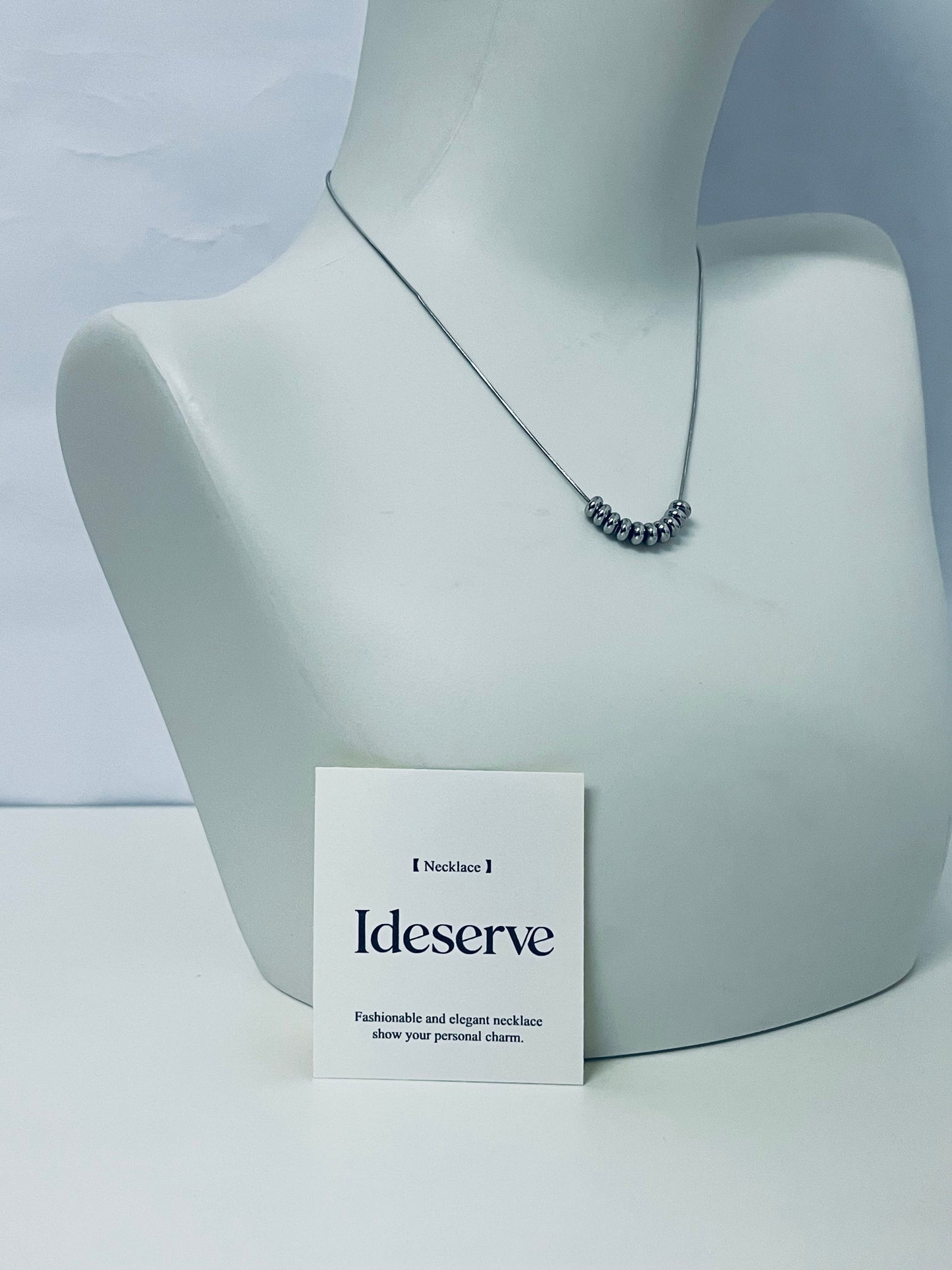 Ideserve Minimalist Beaded Choker Necklace Light Luxury Matte Design An Exquisite Elegant Item for Daily Outfits
