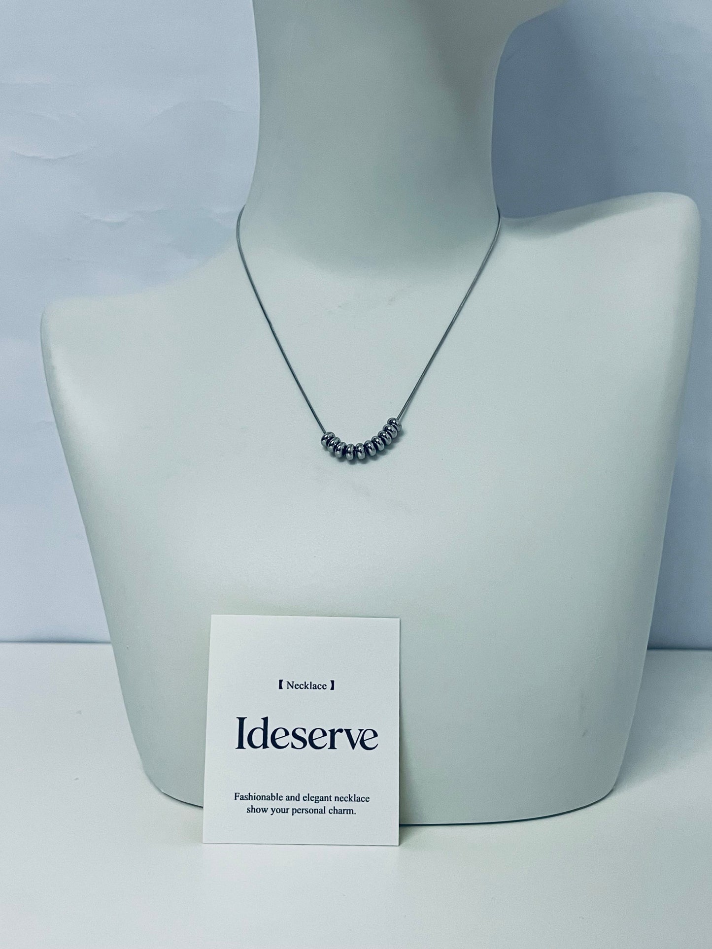 Ideserve Minimalist Beaded Choker Necklace Light Luxury Matte Design An Exquisite Elegant Item for Daily Outfits