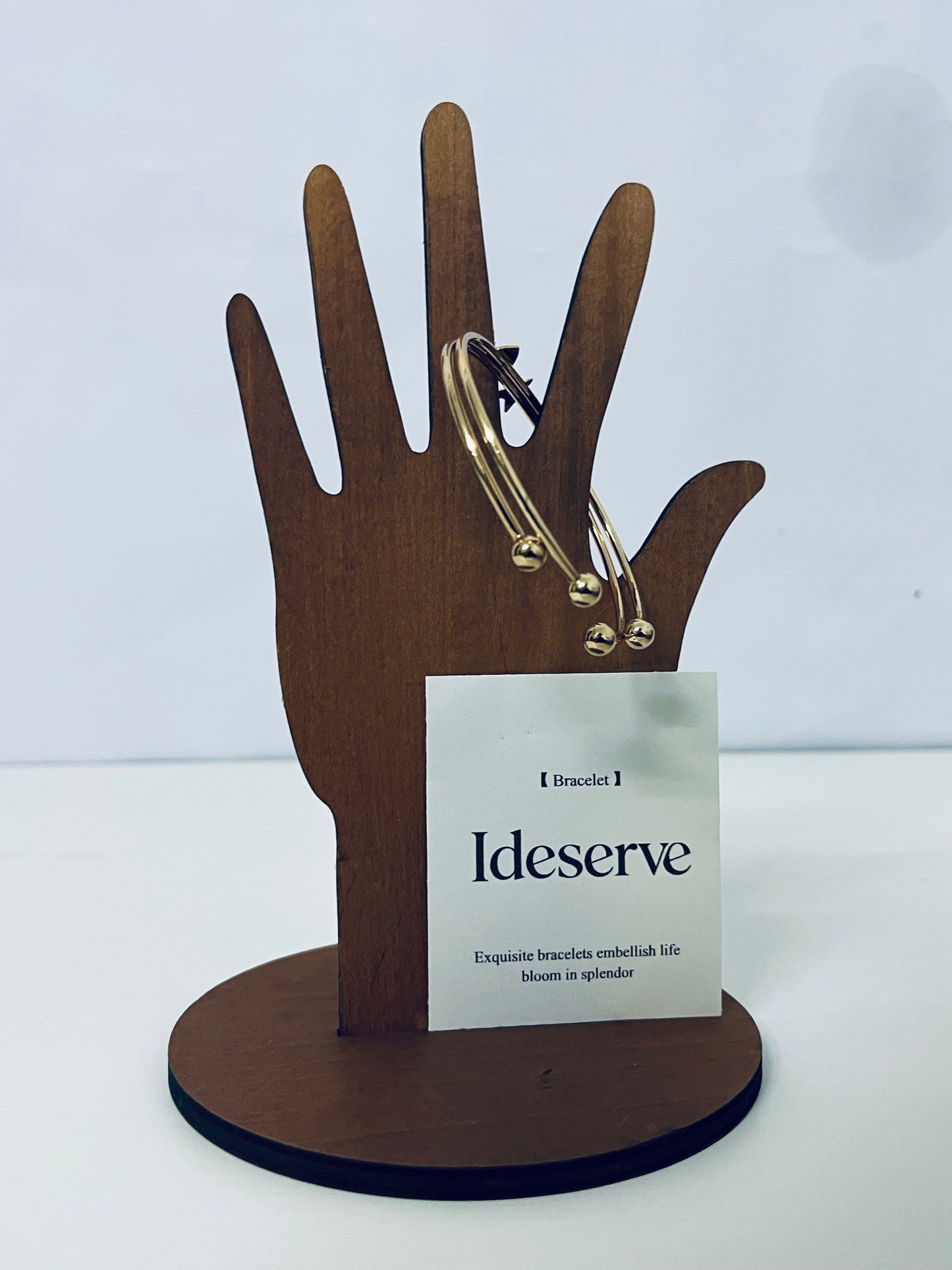 Ideserve Gold Beaded Open Bracelet Light Luxury Design An Exquisite Accent Item for Daily Outfits