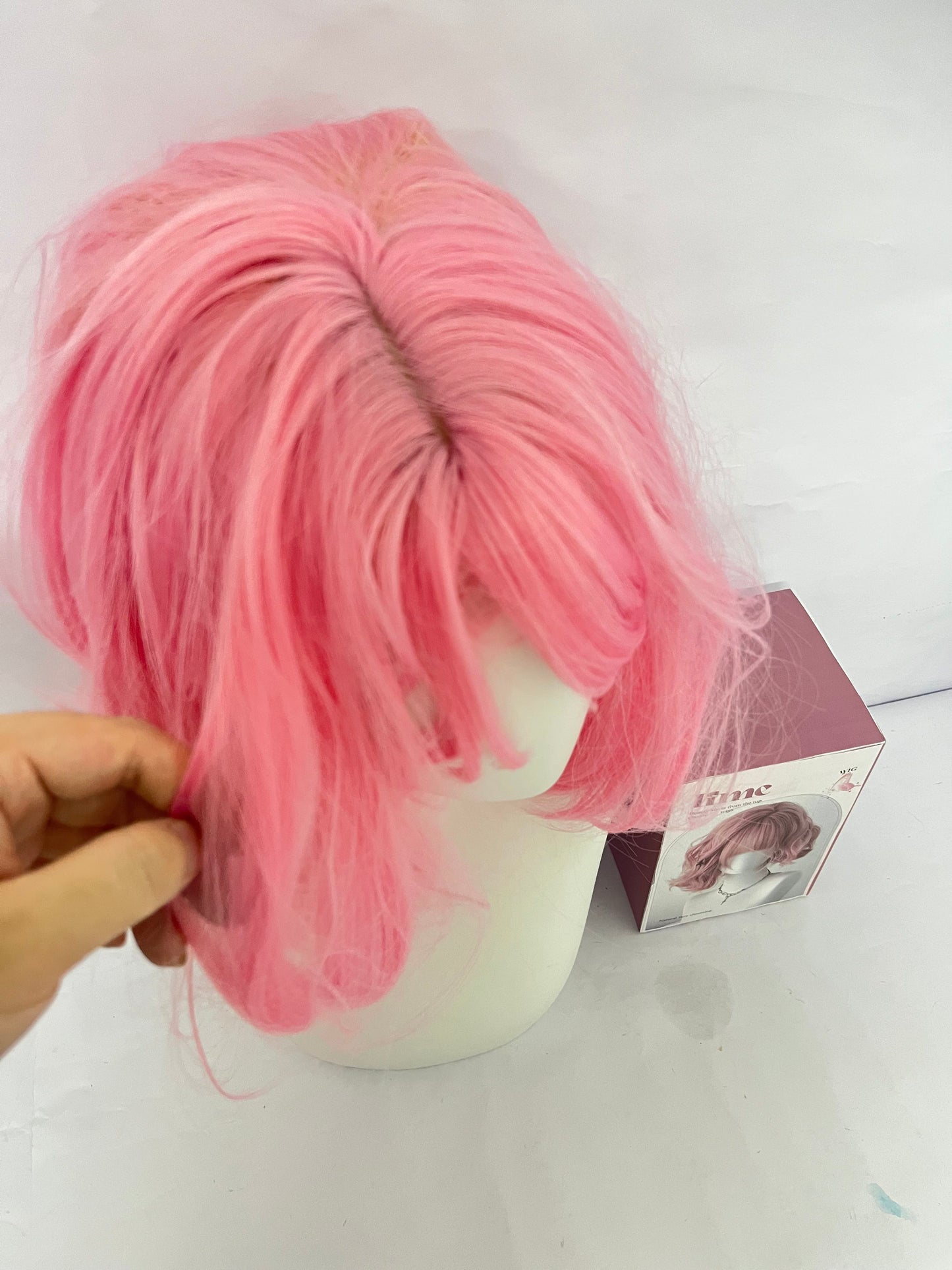 Ifme Pink Short Wig, High - simulation Hair, Ideal for Daily Wear and Cosplay