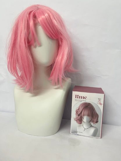 Ifme Pink Short Wig, High - simulation Hair, Ideal for Daily Wear and Cosplay