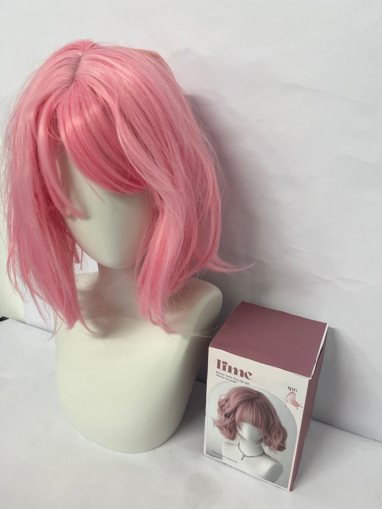 Ifme Pink Short Wig, High - simulation Hair, Ideal for Daily Wear and Cosplay