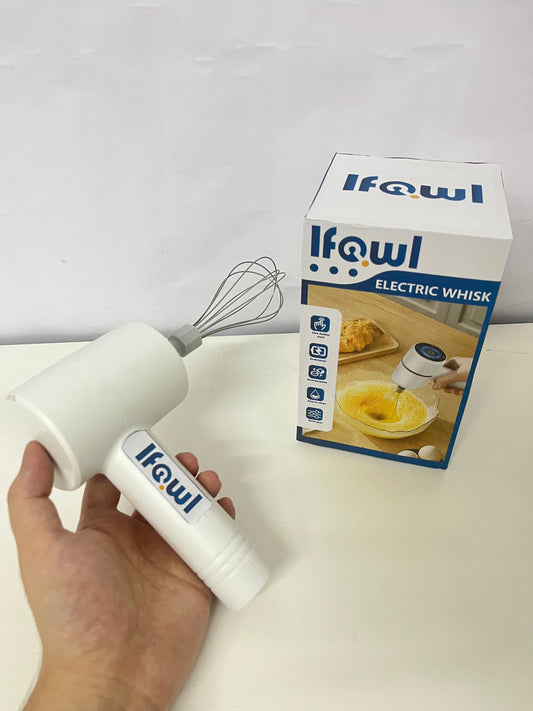 Ifowl Electric Whisk, Wireless Handheld Multi-speed Adjustable, Electric Mixer for Baking, Egg Beater & Cream Frother for Cake, Cookie, Home Kitchen