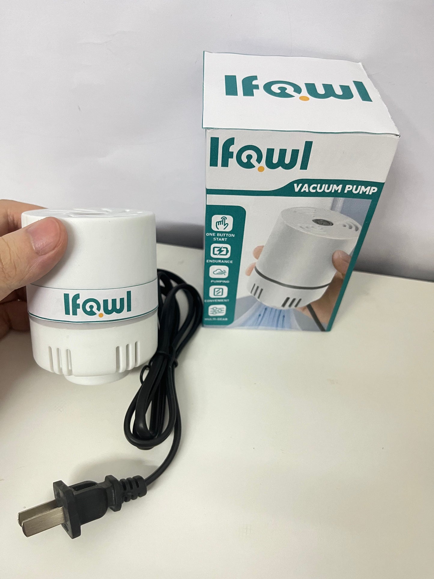 Ifowl Multi-functional Electric Vacuum Pump | One-button Pumping, Multi-gear Adjustment, Make Storage and Fresh-keeping Easier