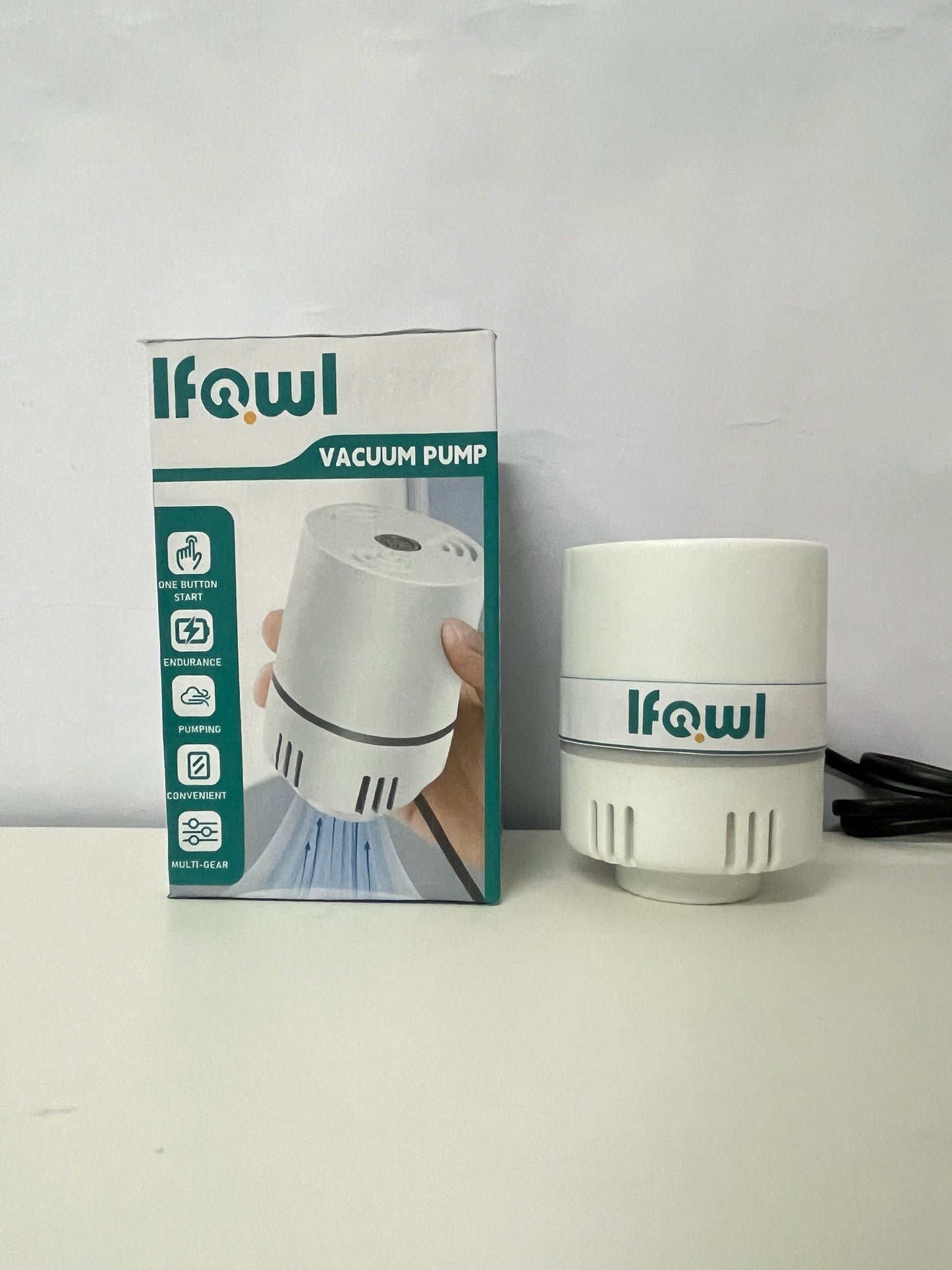 Ifowl Multi-functional Electric Vacuum Pump | One-button Pumping, Multi-gear Adjustment, Make Storage and Fresh-keeping Easier