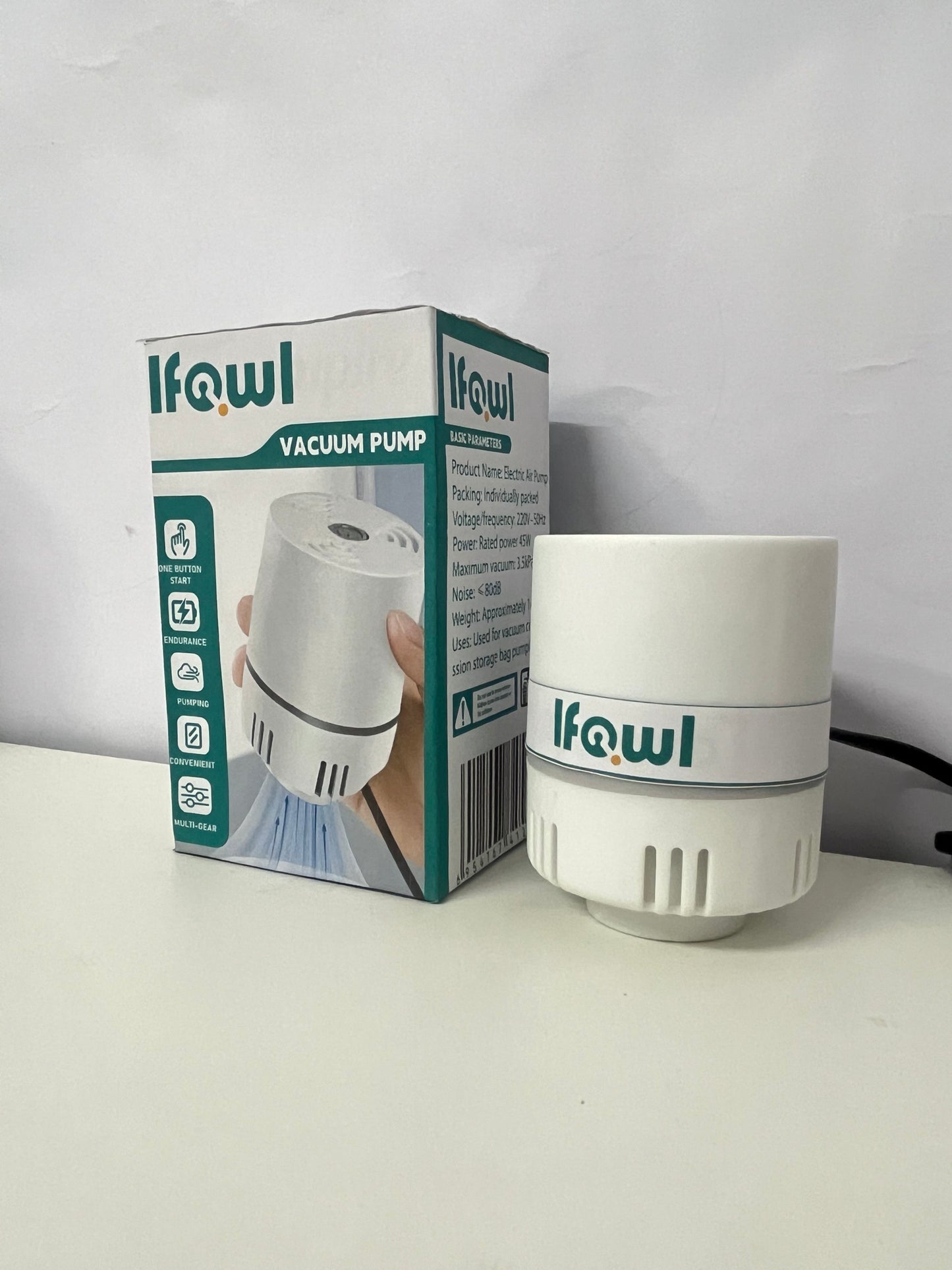 Ifowl Multi-functional Electric Vacuum Pump | One-button Pumping, Multi-gear Adjustment, Make Storage and Fresh-keeping Easier