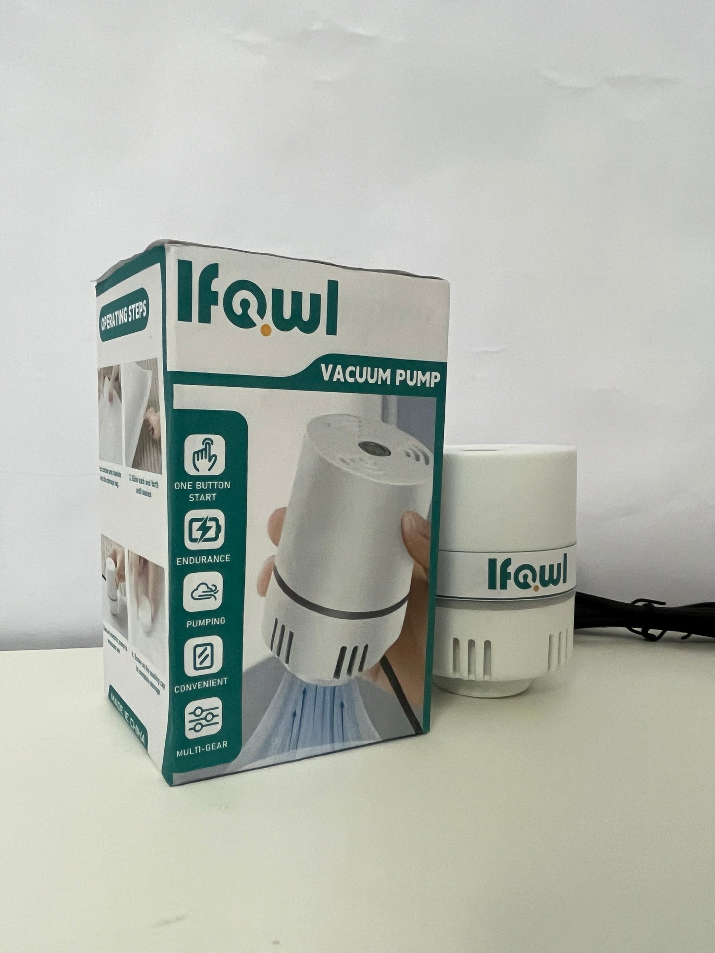 Ifowl Multi-functional Electric Vacuum Pump | One-button Pumping, Multi-gear Adjustment, Make Storage and Fresh-keeping Easier