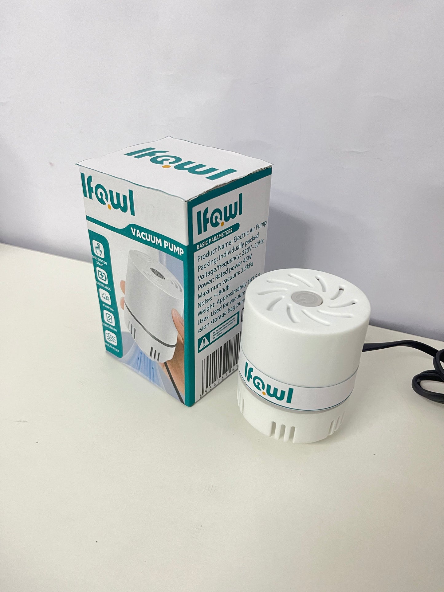 Ifowl Multi-functional Electric Vacuum Pump | One-button Pumping, Multi-gear Adjustment, Make Storage and Fresh-keeping Easier