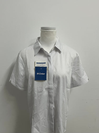 [IFrontier Shirts]-White Short-Sleeve Shirt - Versatile Essential for Office & Casual Wear