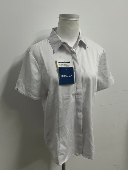 [IFrontier Shirts]-White Short-Sleeve Shirt - Versatile Essential for Office & Casual Wear