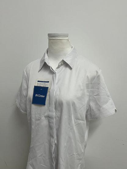[IFrontier Shirts]-White Short-Sleeve Shirt - Versatile Essential for Office & Casual Wear