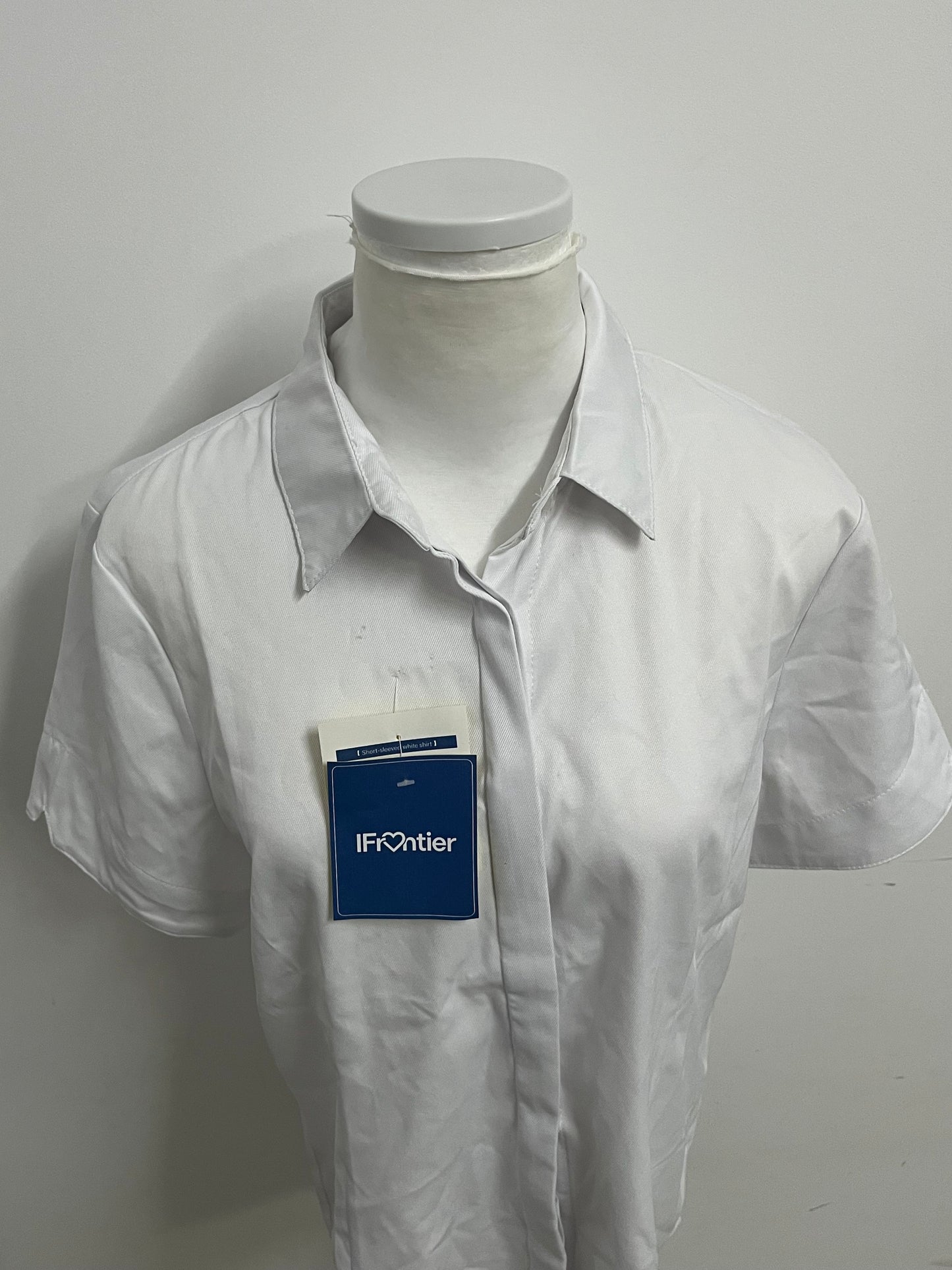 [IFrontier Shirts]-White Short-Sleeve Shirt - Versatile Essential for Office & Casual Wear